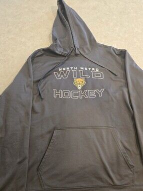 North Metro (MN) Wild AAA Hockey Men's Gray Pullover Hoodie XXL